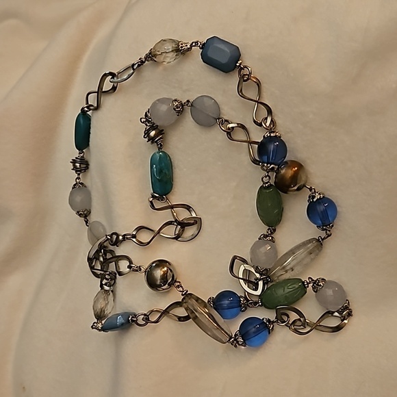 Vintage Acrylic Chain Beaded Long Sweater Necklace - Picture 7 of 7